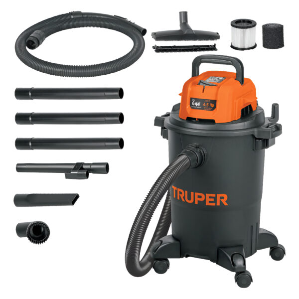 Aspiradora Truper Seco Mojado 6 Gal 4.5 Hp 127 V 60 Hz