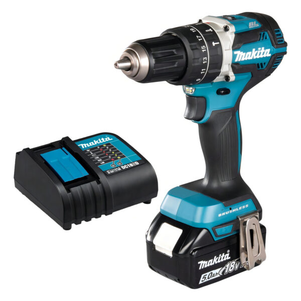 Rotomartillo Inalambrico Makita 1/2 Brushless Dhp484st Color Turqueza/negro