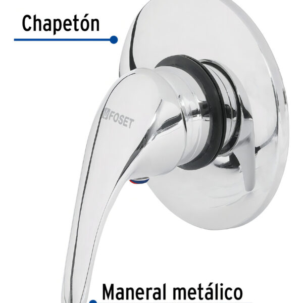 Monomando Regadera Laton Foset 49435 Acabado Cromado Color Plateado