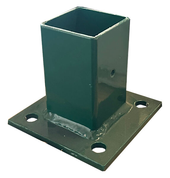 2 Piezas De Bases Con Taquetes Para Poste 2.25 Pulgadas Deacero