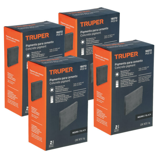 Pigmento Para Cemento Color Negro Truper 18072 4 Piezas