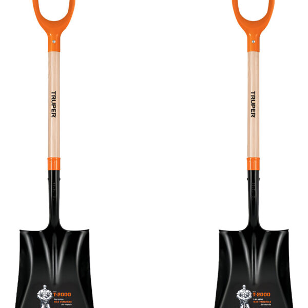 Pala Cuadrada Mango Madera Puño Y T-2000 Truper 17161 2 Piezas