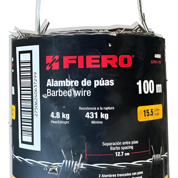 Alambre De Púas Fiero, Cal.15, 100m Separacion 5