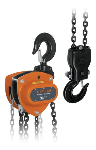 Polipasto 3.0 Ton Cadena 6.69 Mts Truper 16827