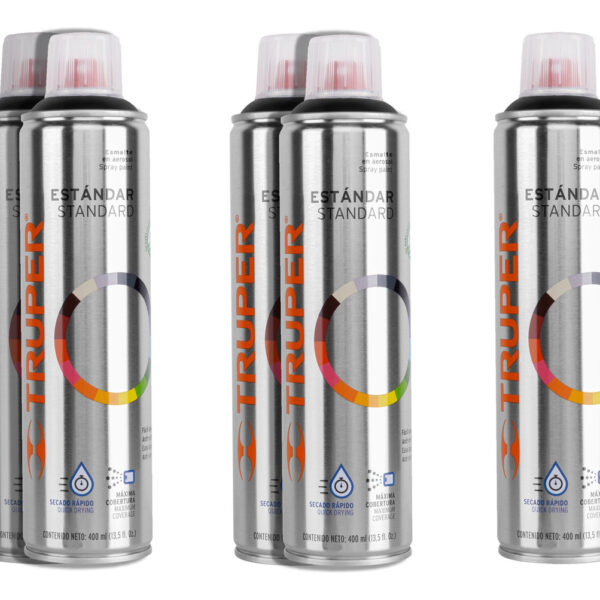 Pintura Aerosol Negro Mate 400ml Truper 19033 Paq. 5 Piezas