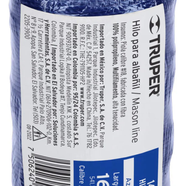 Hilo Para Albañil 165 Metros Azul Truper 6 Pz