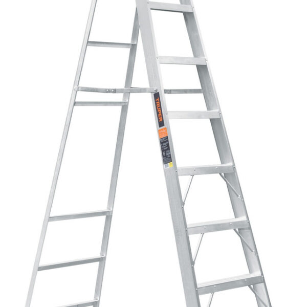 Escalera De Tijera 8 Escalones Y Bandeja 10338 Truper Gris