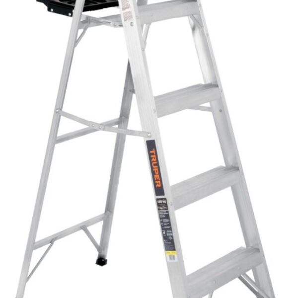 Escalera Tijera 4 Escalones 1.52 M Bandeja Truper 16742