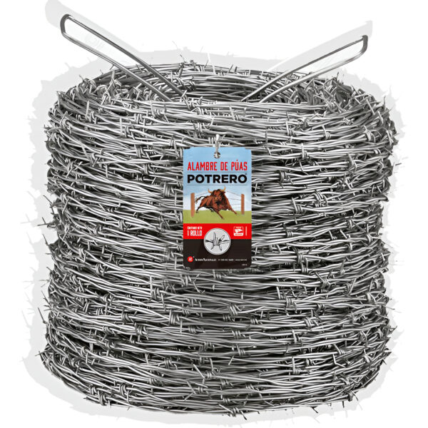 Alambre De Púas Potrero Calibre 12.5 De 295 Mts Galvanizado