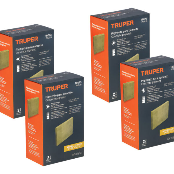 Pigmento Amarillo Óxido Cemento 1 Kg Truper 18073 4 Piezas