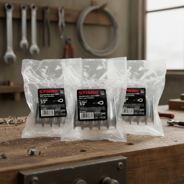 3 Pack Guardacabo Galvanizado 1/2'' Fiero 49918