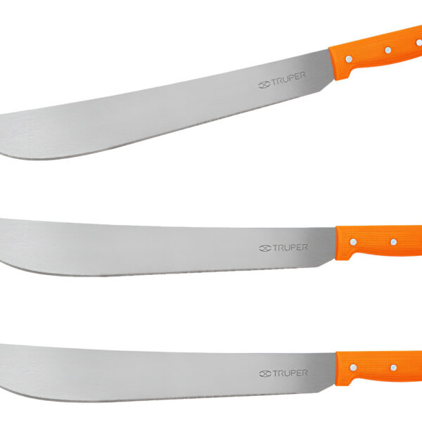 3 Machetes Estándar 16 Cacha Naranja Remachada 15884