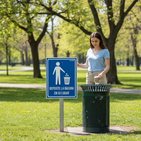 2 Pz Letrero Señalización Deposite La Basura En Su Lugar