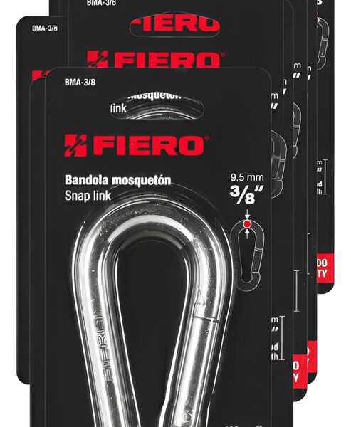 10 Piezas Bandola Acero 3/8'' Mosqueton, Fiero 44040